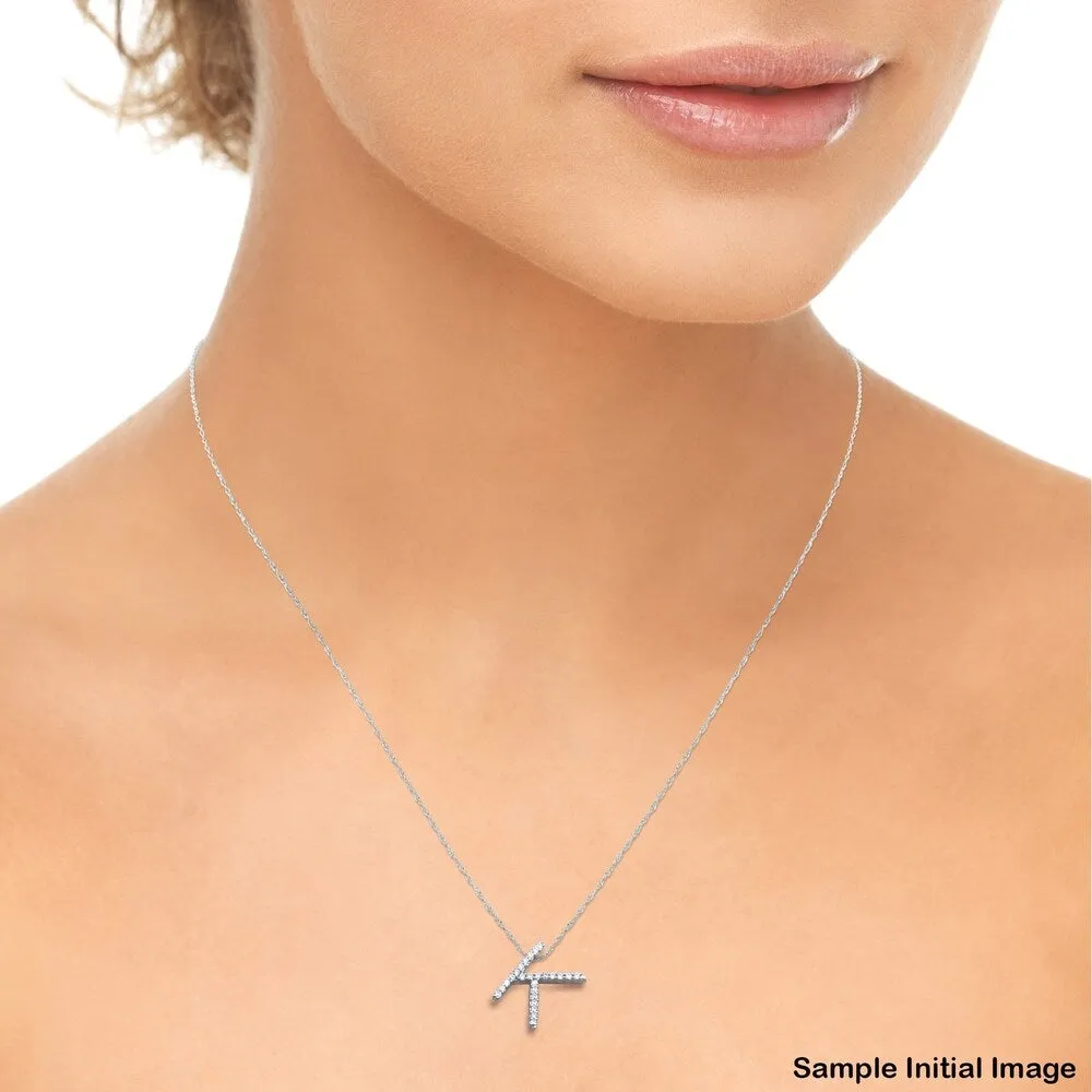 1/8 Carat TW X Initial Diamond Pendant Necklace in 10K White Gold with Adjustable Chain sold by Zulily product image thumbnail 4