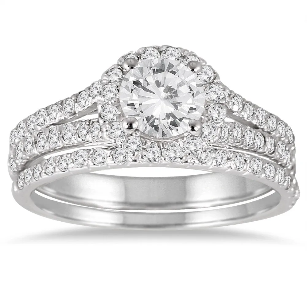 1 1/2 Carat TW Diamond Bridal Set in 14K White Gold sold by Zulily product image thumbnail 2