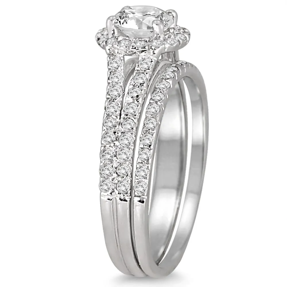 1 1/2 Carat TW Diamond Bridal Set in 14K White Gold sold by Zulily