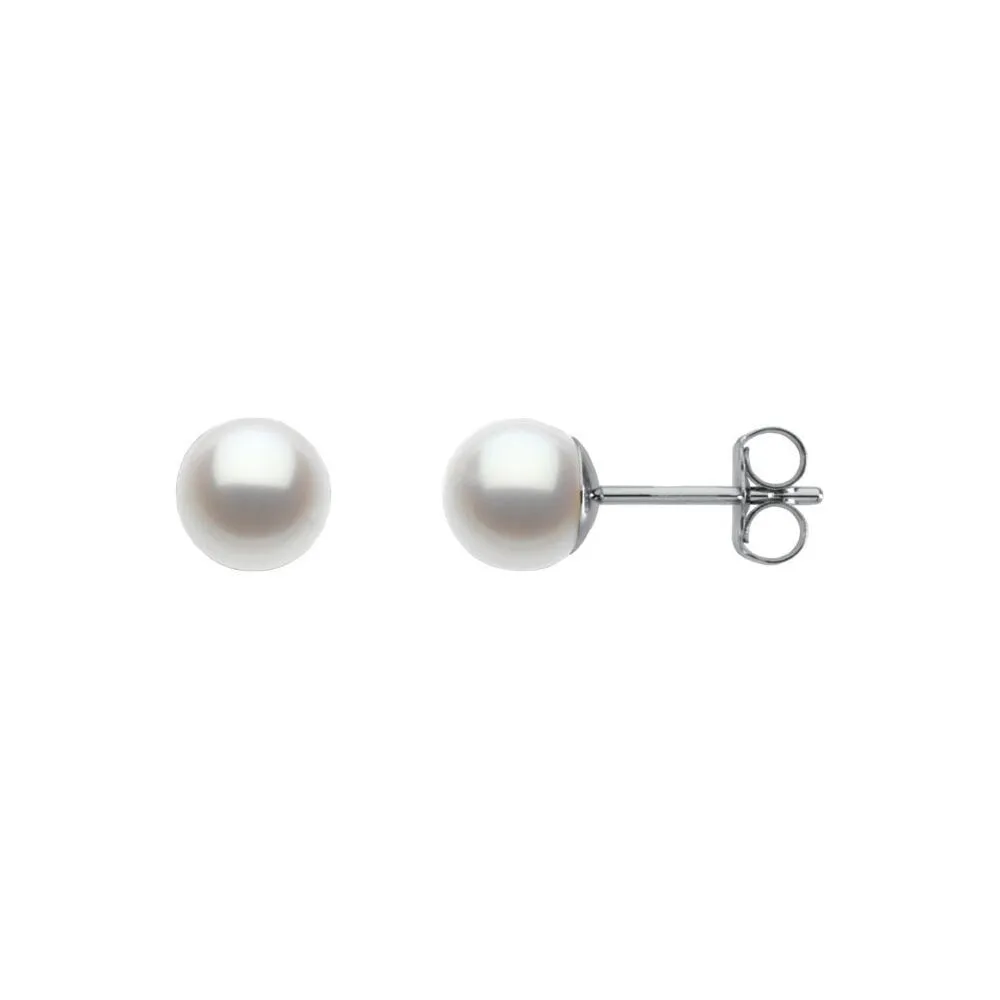 Curata 14k White 06x6mm Freshwater Cult Pearl Earrings sold by Zulily