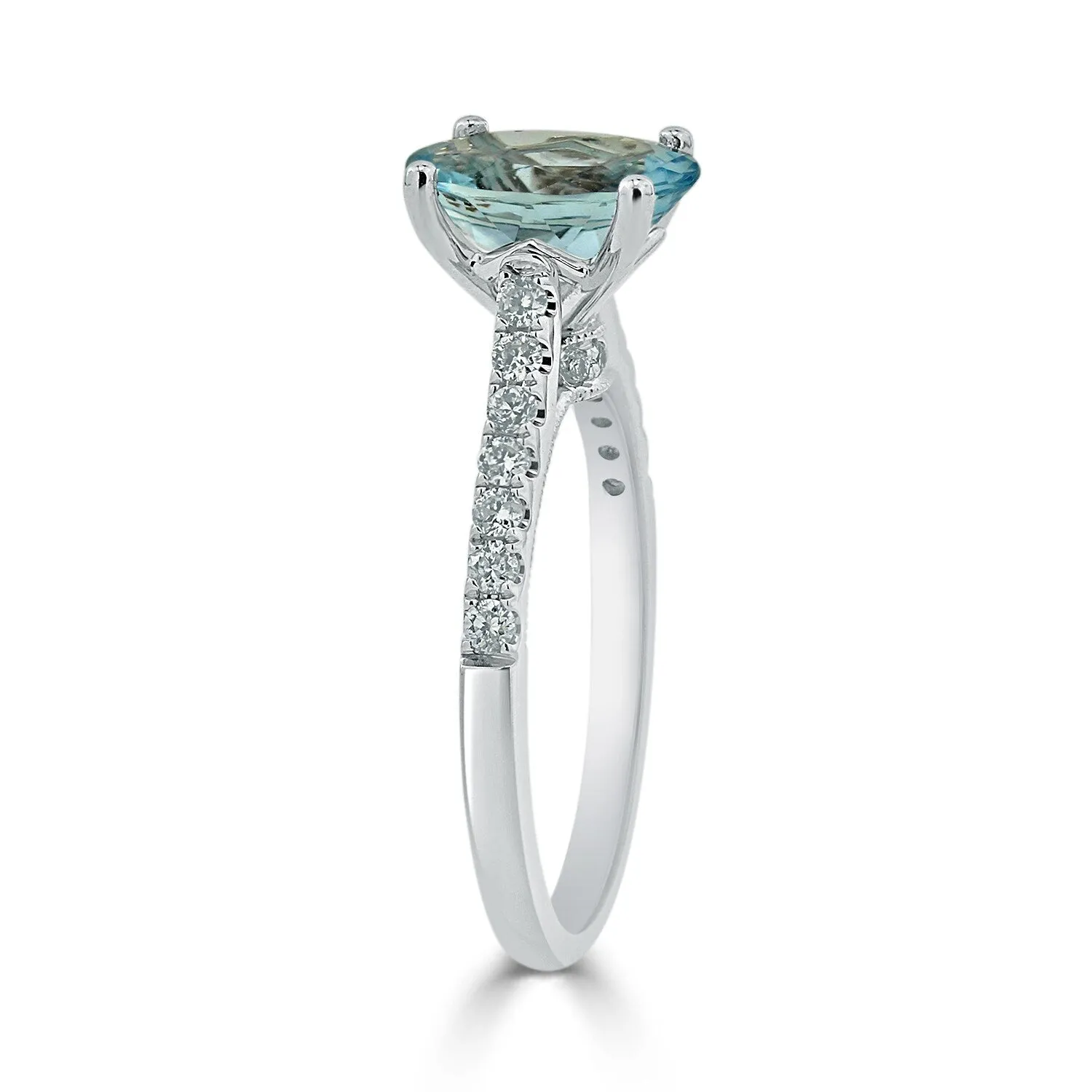 Auriya 9/10ct Fancy Oval Aquamarine and Diamond Engagement Ring 1/4ctw 14k Gold sold by Zulily product image thumbnail 4