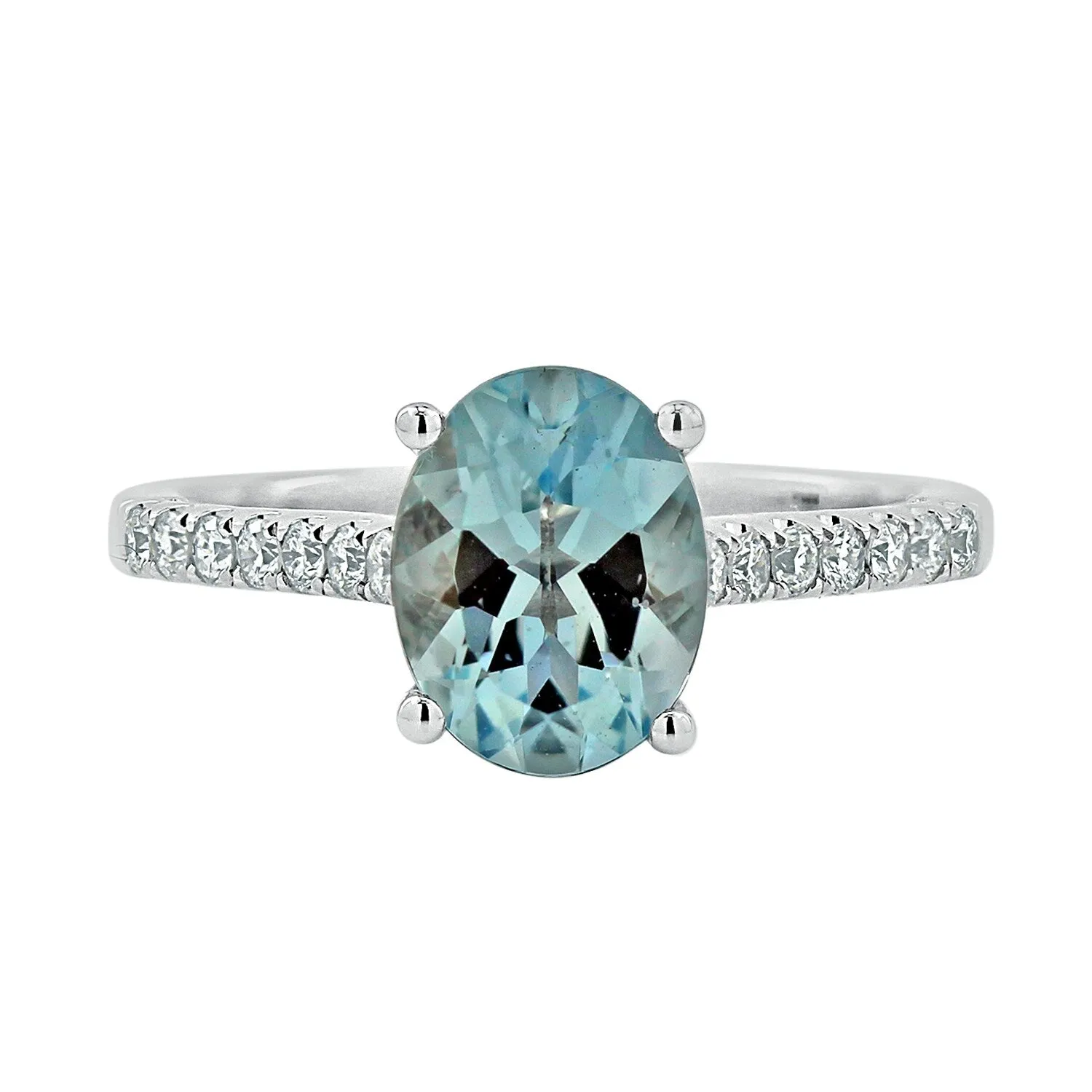 Auriya 9/10ct Fancy Oval Aquamarine and Diamond Engagement Ring 1/4ctw 14k Gold sold by Zulily product image thumbnail 2
