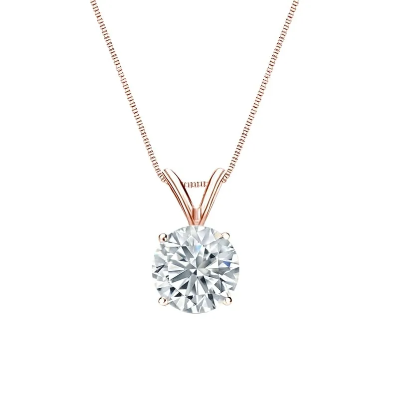 Auriya 14-karat Gold 1.00ctw Round Solitaire Lab Grown Diamond Necklace 4-Prong Basket (H-I VS) - 1 sold by Zulily product image thumbnail 3
