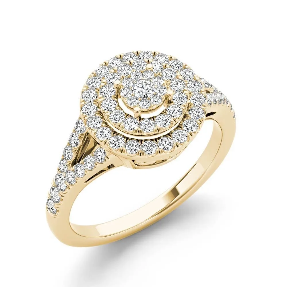 De Couer 3/4ct TDW Diamond Cluster Engagement Ring - Yellow sold by Zulily