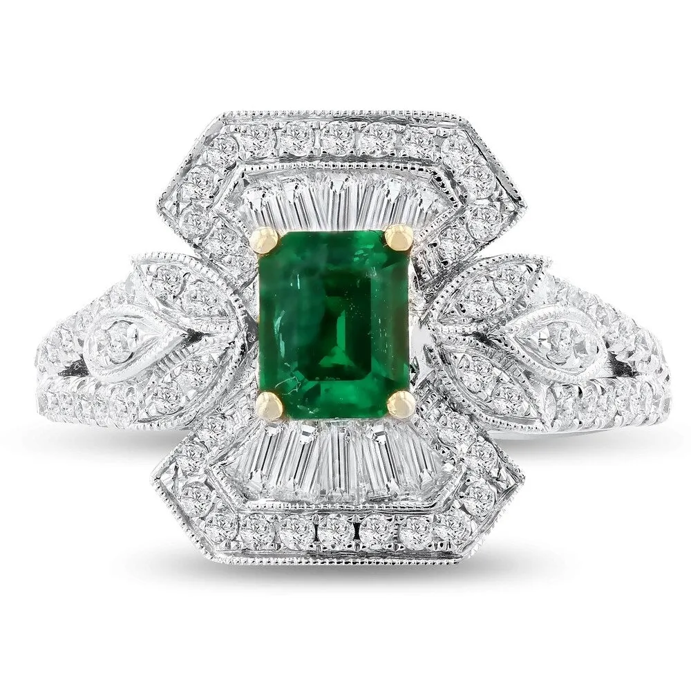 Auriya 18k White Gold 5/8ct Emerald and 3/4ct TDW Diamond Ring sold by Zulily product image thumbnail 5