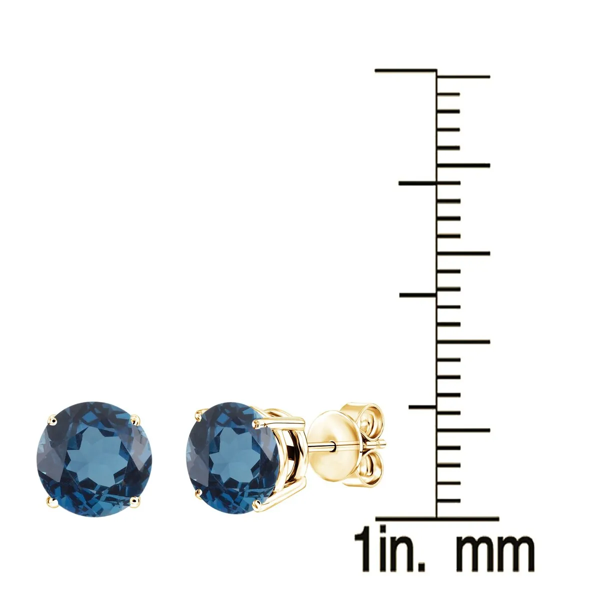 2ct Natural London Blue Topaz Gold Over Sterling Silver Stud Earring sold by Zulily product image thumbnail 3