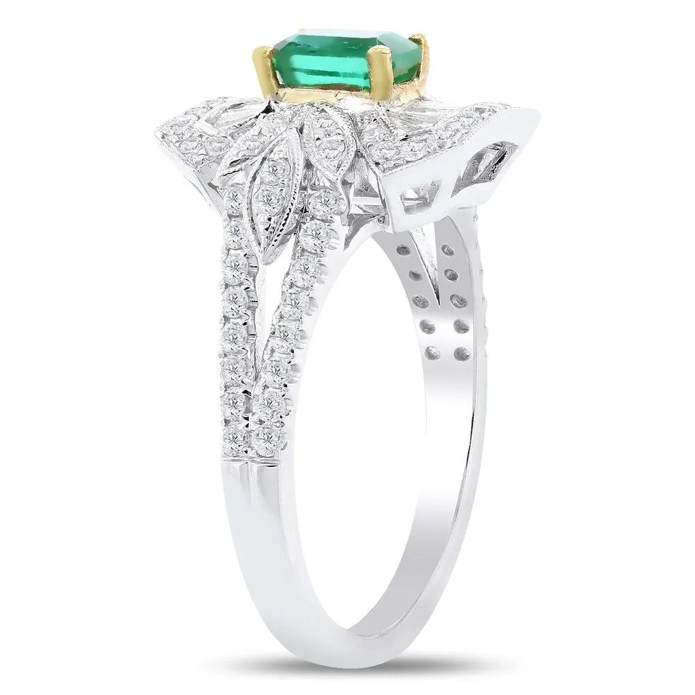 Auriya 18k White Gold 5/8ct Emerald and 3/4ct TDW Diamond Ring sold by Zulily product image thumbnail 3