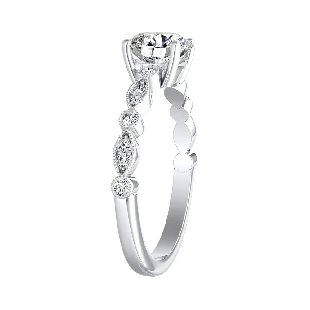 Auriya 14k Gold Vintage 4ct Round Moissanite Engagement Ring sold by Zulily product image thumbnail 5