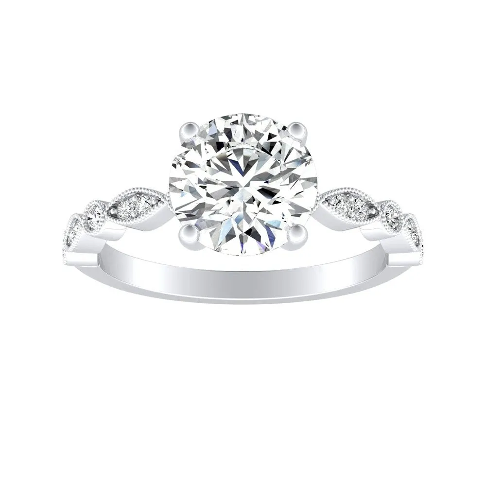 Auriya 14k Gold Vintage 4ct Round Moissanite Engagement Ring sold by Zulily product image thumbnail 2