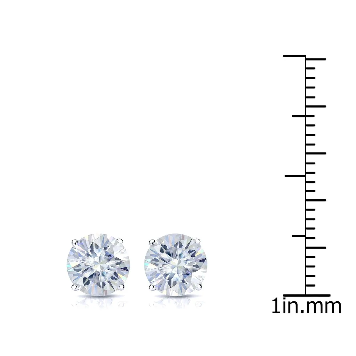 Auriya 2ct TW Round Moissanite Stud Earrings 14k Gold - 6.5 mm sold by Zulily product image thumbnail 4