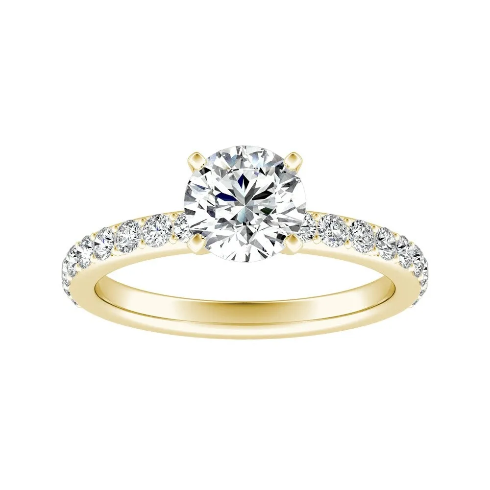 Auriya 14k Gold 3/4ctw Round Moissanite and Diamond Engagement Ring 1/3ct TDW sold by Zulily product image thumbnail 5