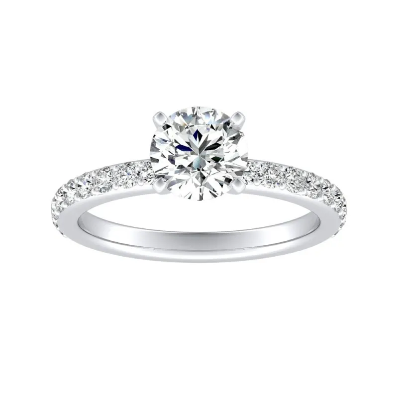 Auriya 14k Gold 3/4ctw Round Moissanite and Diamond Engagement Ring 1/3ct TDW sold by Zulily