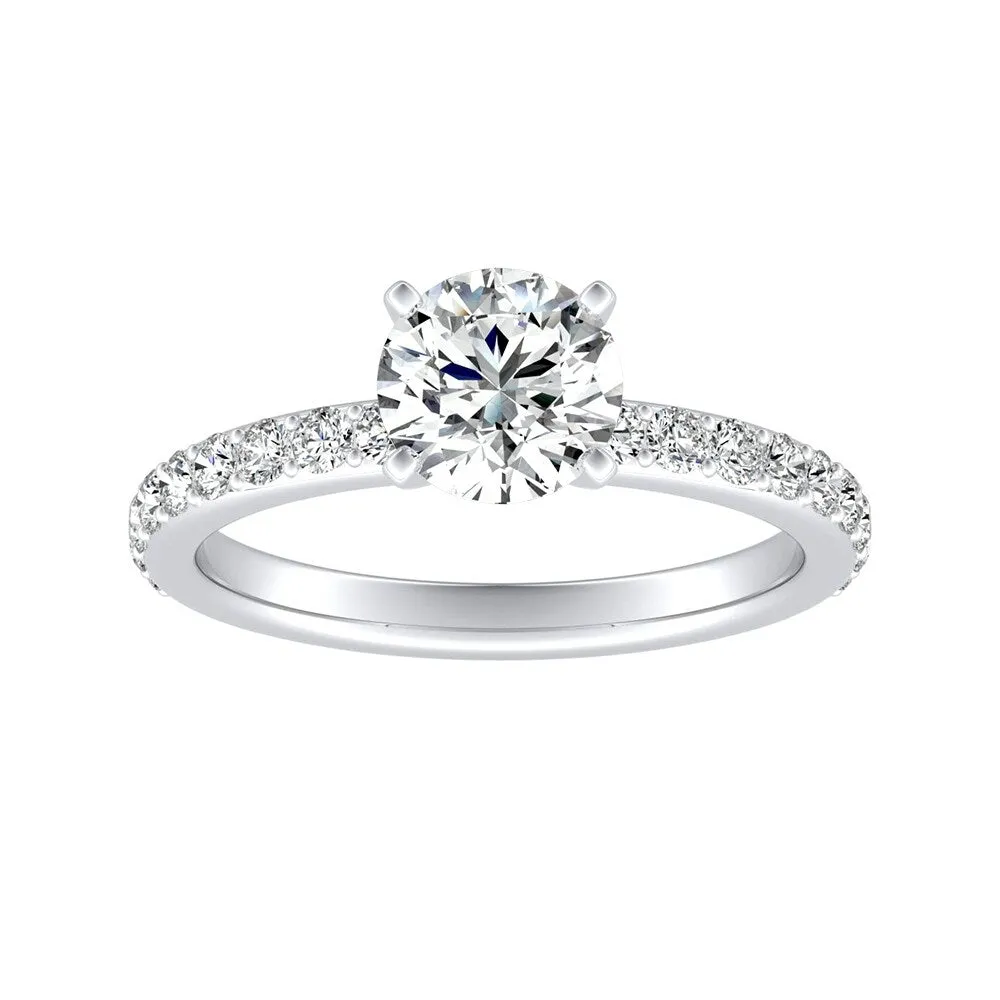 Auriya 14k Gold 3/4ctw Round Moissanite and Diamond Engagement Ring 1/3ct TDW sold by Zulily