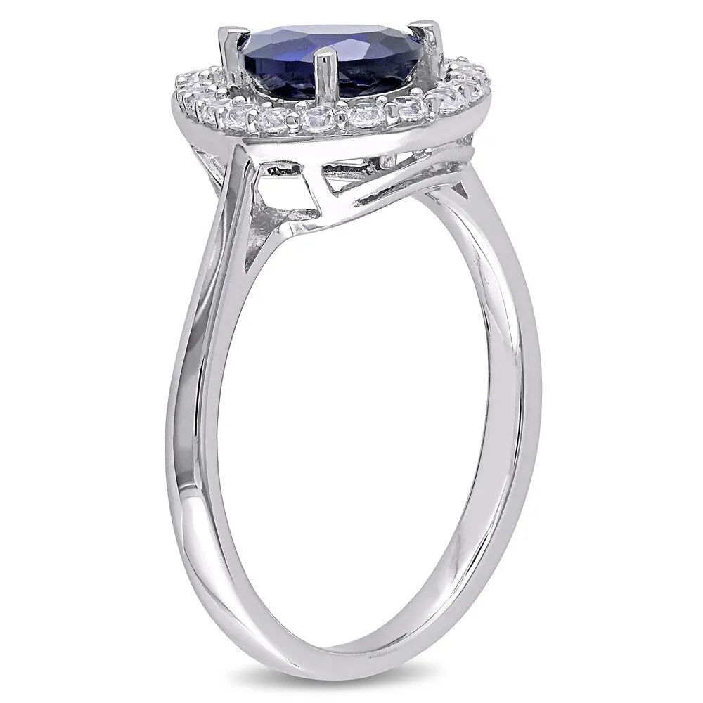 Miadora Sterling Silver Created Blue and White Sapphire Cocktail Ring sold by Zulily product image thumbnail 3