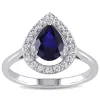 Miadora Sterling Silver Created Blue and White Sapphire Cocktail Ring sold by Zulily
