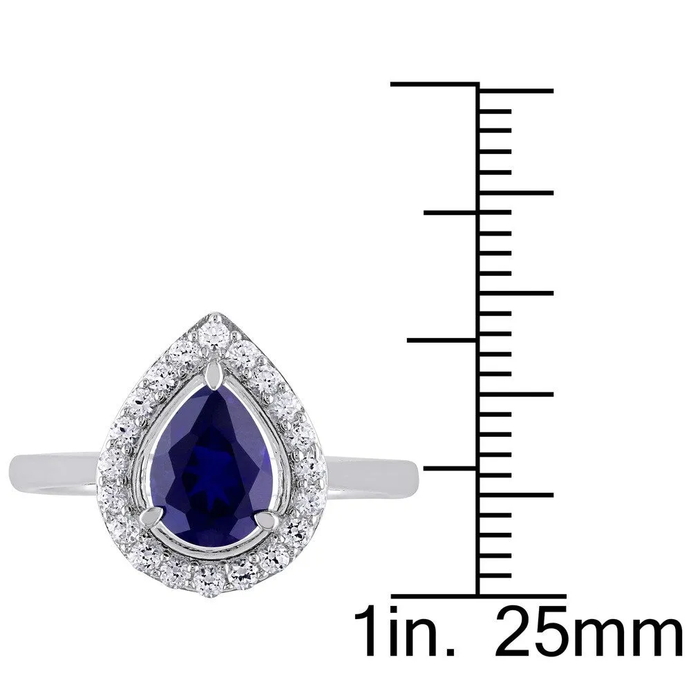 Miadora Sterling Silver Created Blue and White Sapphire Cocktail Ring sold by Zulily product image thumbnail 4