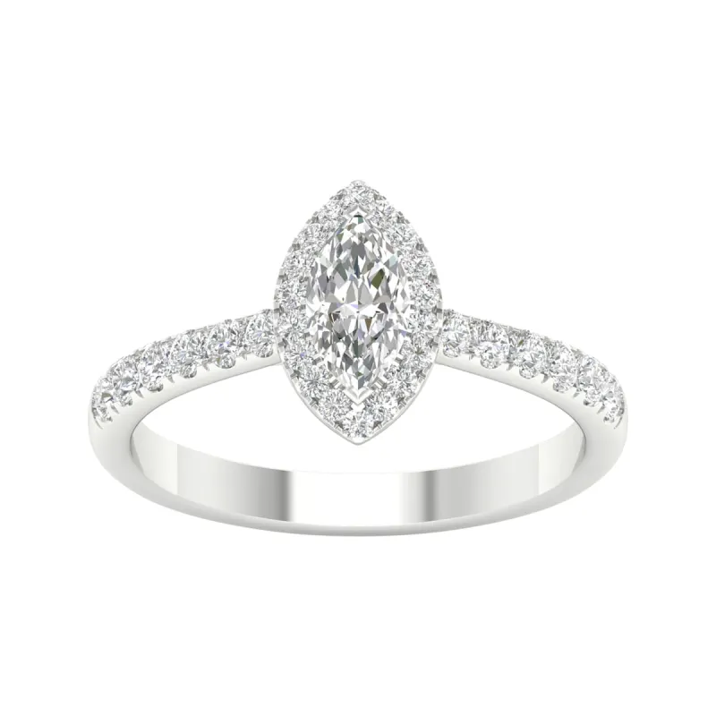 3/4ct TDW Diamond Halo Ring in 10k Gold by De Couer sold by Zulily