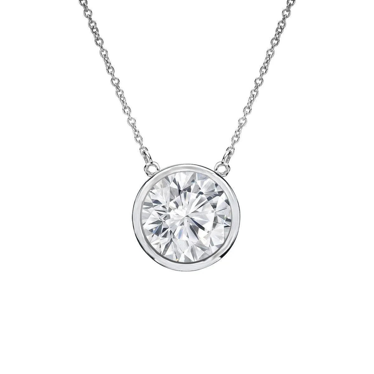Auriya 3/4ctw Round Solitaire Diamond Necklace 14k Gold Bezel-set - 5.9mm sold by Zulily