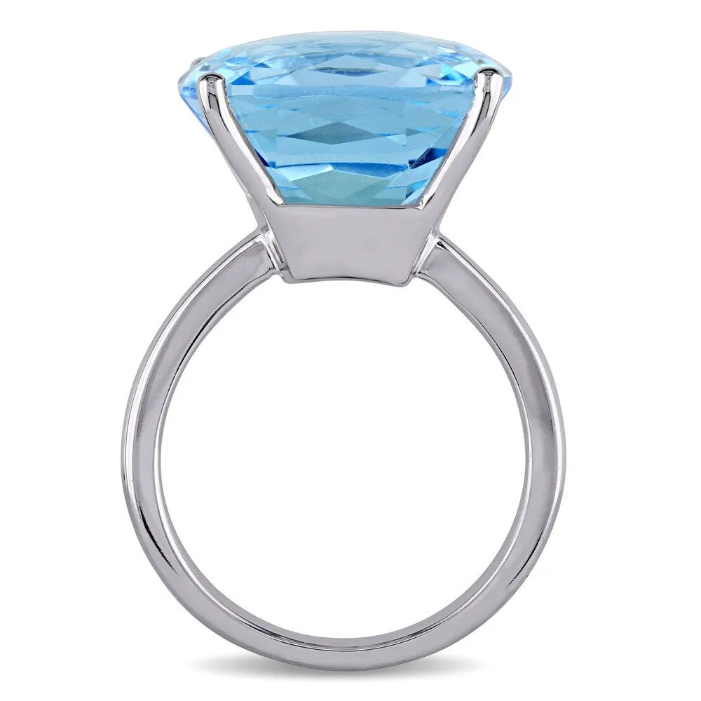 Miadora Signature Collection 14k White Gold Cushion-cut Sky Blue Topaz Cocktail Ring sold by Zulily product image thumbnail 5