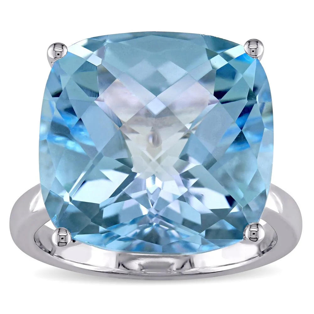 Miadora Signature Collection 14k White Gold Cushion-cut Sky Blue Topaz Cocktail Ring sold by Zulily