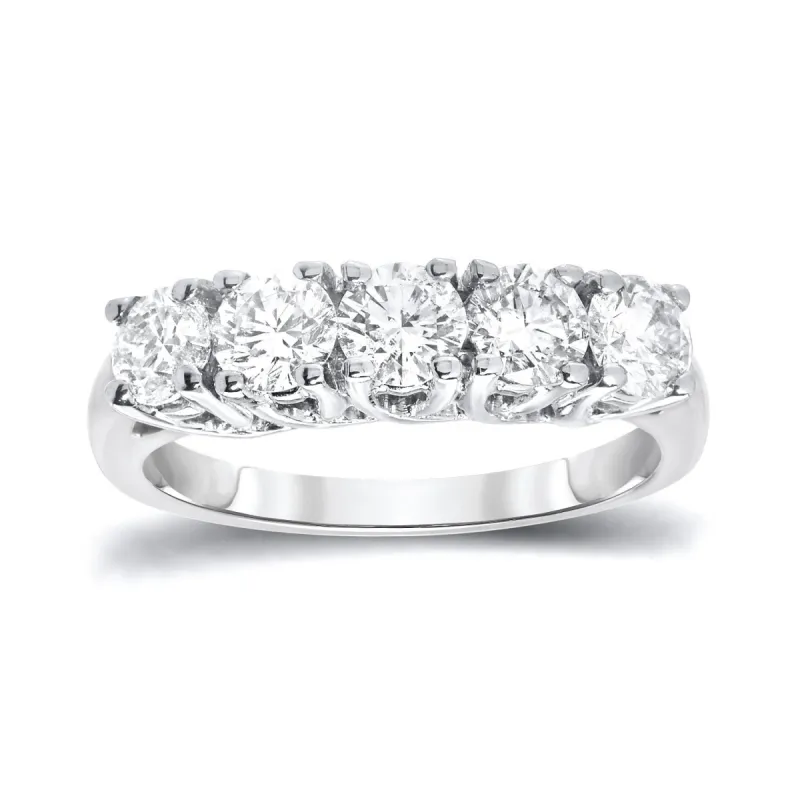 Auriya 14k Gold 5-Stone Moissanite Ring 1 1/2ctw sold by Zulily