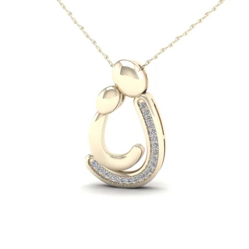 De Couer 1/20ct TDW Diamond Motherly Love Necklace - Yellow sold by Zulily