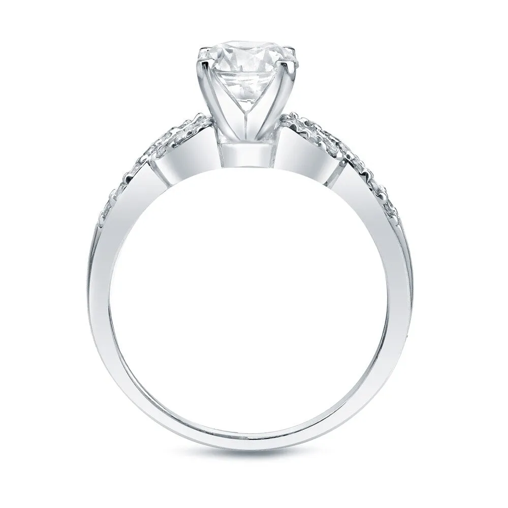 Auriya Round 1ct TDW Twisted Braid Diamond Engagement Ring Set Certified Platinum sold by Zulily