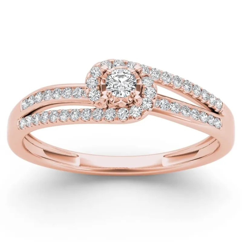 De Couer 10k Rose Gold 1/5ct TDW Diamond Bypass Promise Ring sold by Zulily