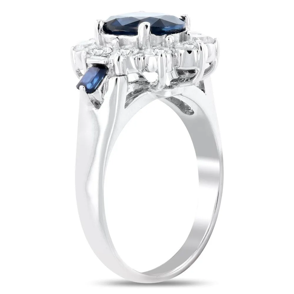 Auriya 14k White Gold 2 1/6ct Oval-Cut Blue Sapphire and 3/4ct TWD Halo Diamond Engagement Ring sold by Zulily product image thumbnail 3