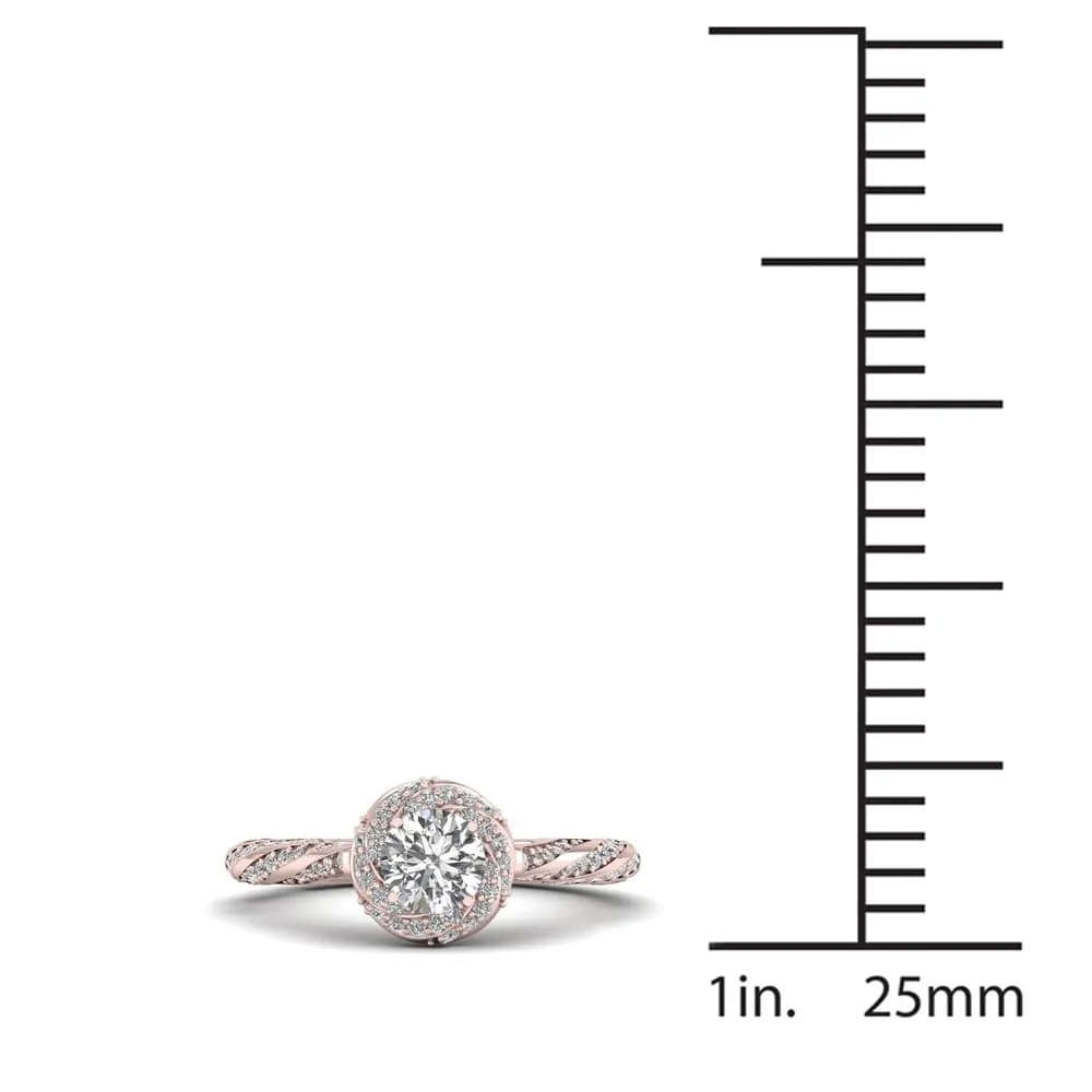 De Couer 14k Rose Gold 1ct TDW Diamond Vintage Swirl Engagement Ring - Pink sold by Zulily product image thumbnail 4
