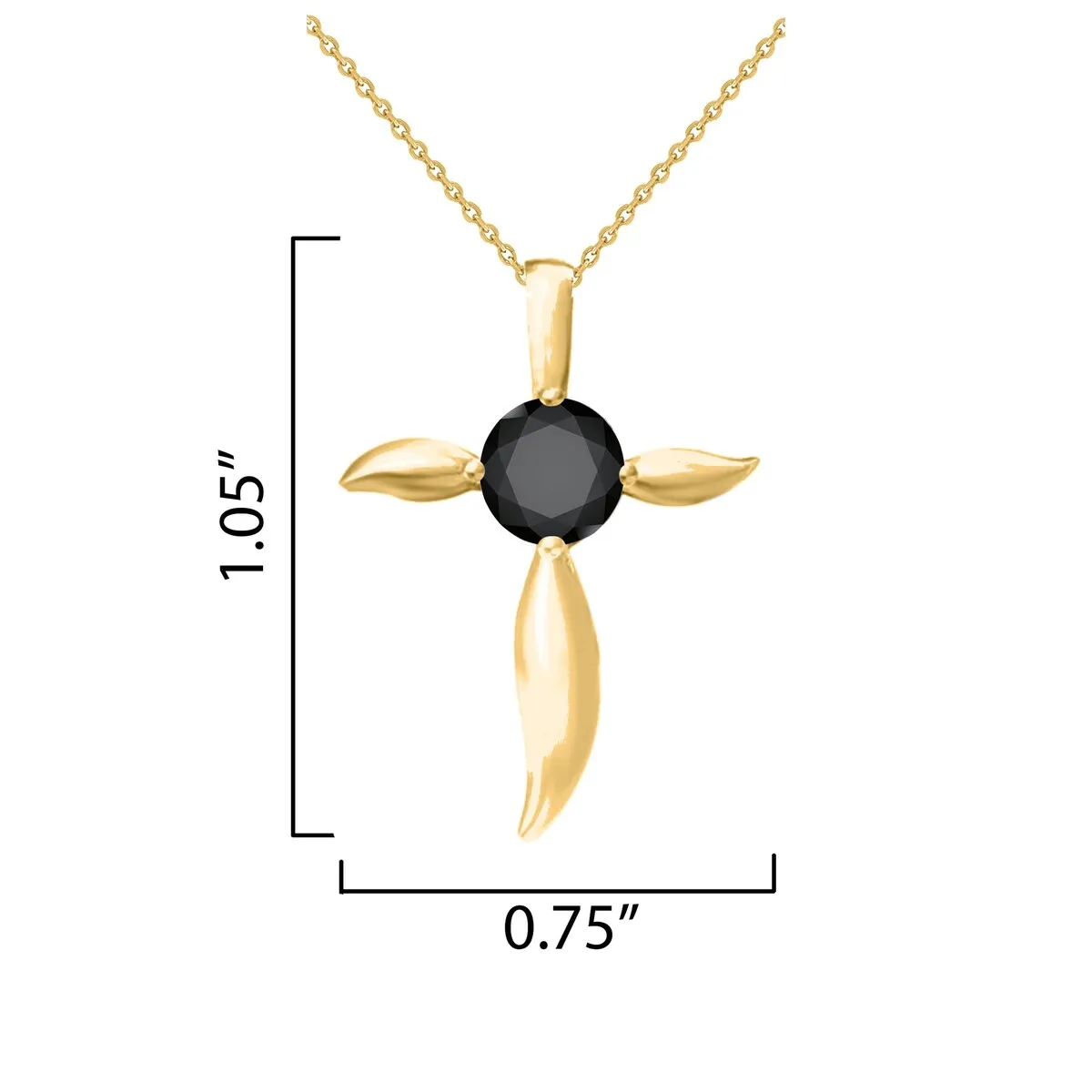 1.0CT Natural Black Diamond 18K Gold-Plated Cross Pendant Necklace sold by Zulily product image thumbnail 3