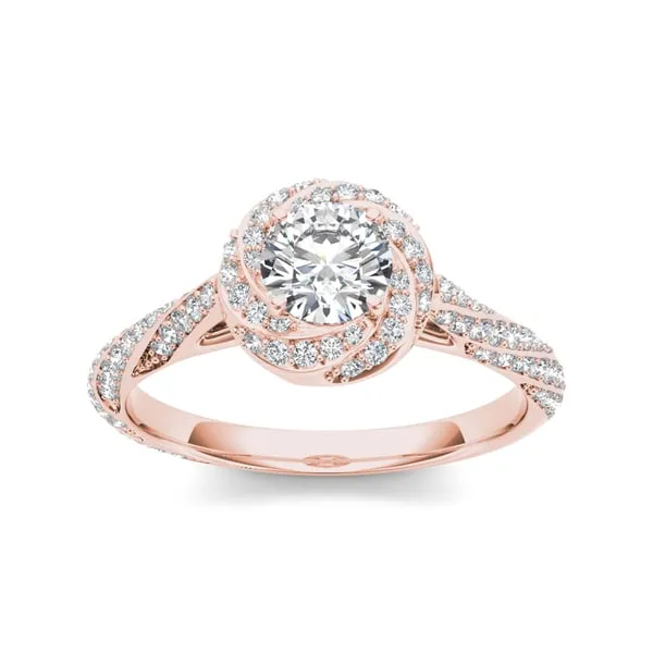 De Couer 14k Rose Gold 1ct TDW Diamond Vintage Swirl Engagement Ring - Pink sold by Zulily product image thumbnail 5