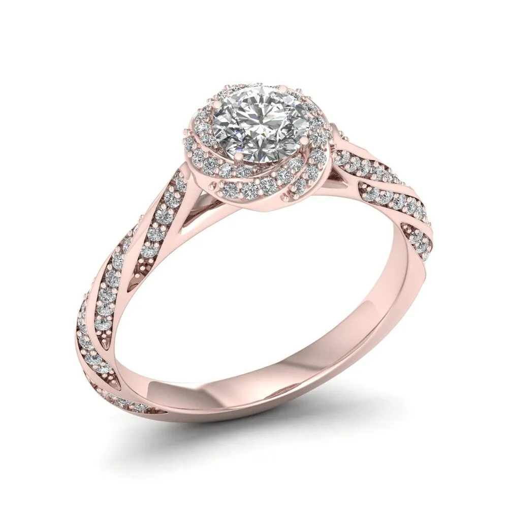 De Couer 14k Rose Gold 1ct TDW Diamond Vintage Swirl Engagement Ring - Pink sold by Zulily product image thumbnail 2