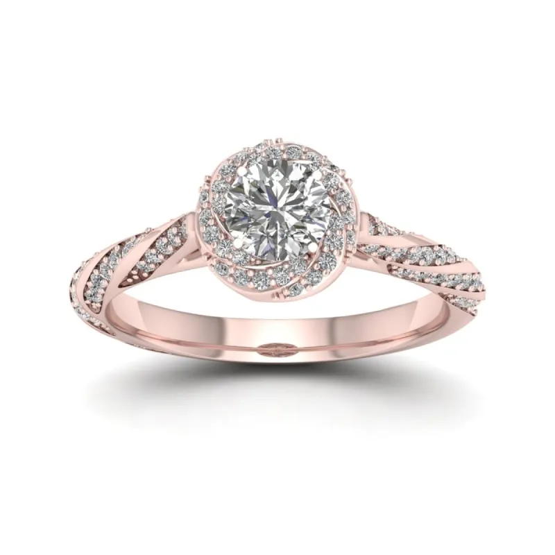 De Couer 14k Rose Gold 1ct TDW Diamond Vintage Swirl Engagement Ring - Pink sold by Zulily