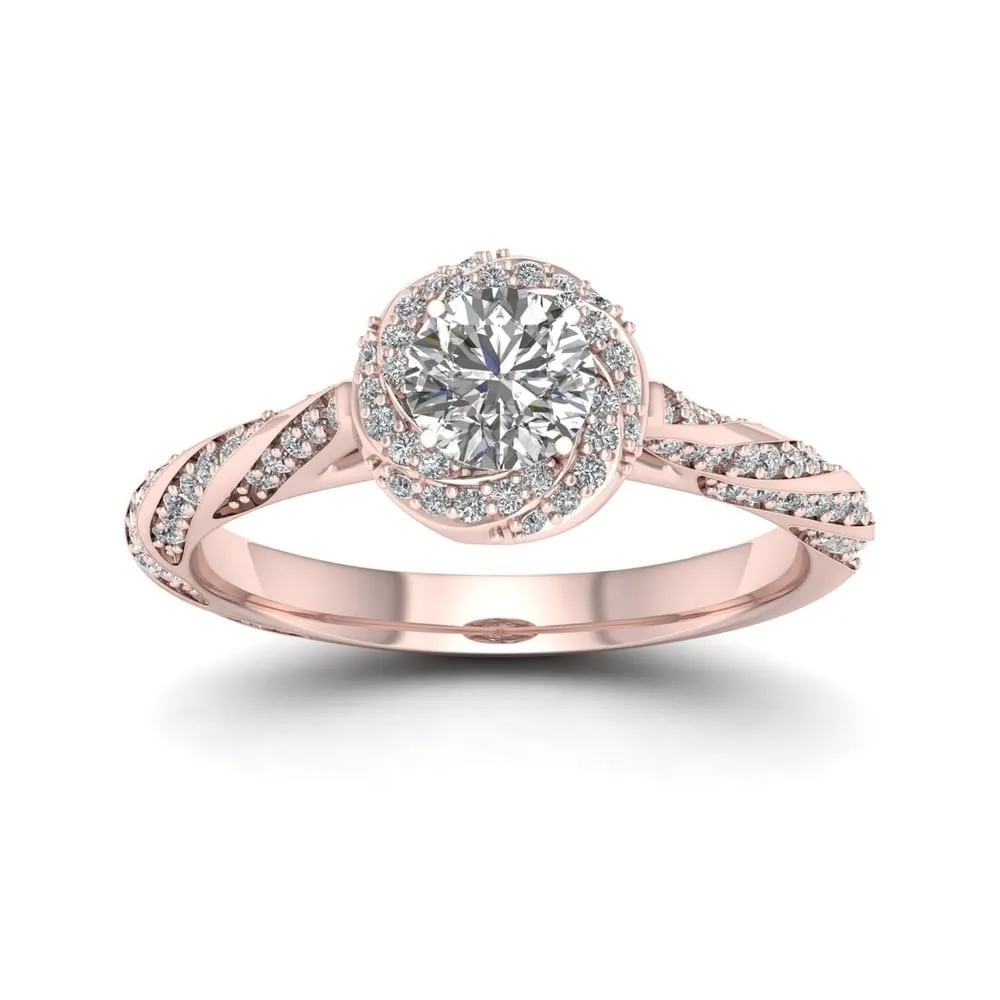 De Couer 14k Rose Gold 1ct TDW Diamond Vintage Swirl Engagement Ring - Pink sold by Zulily
