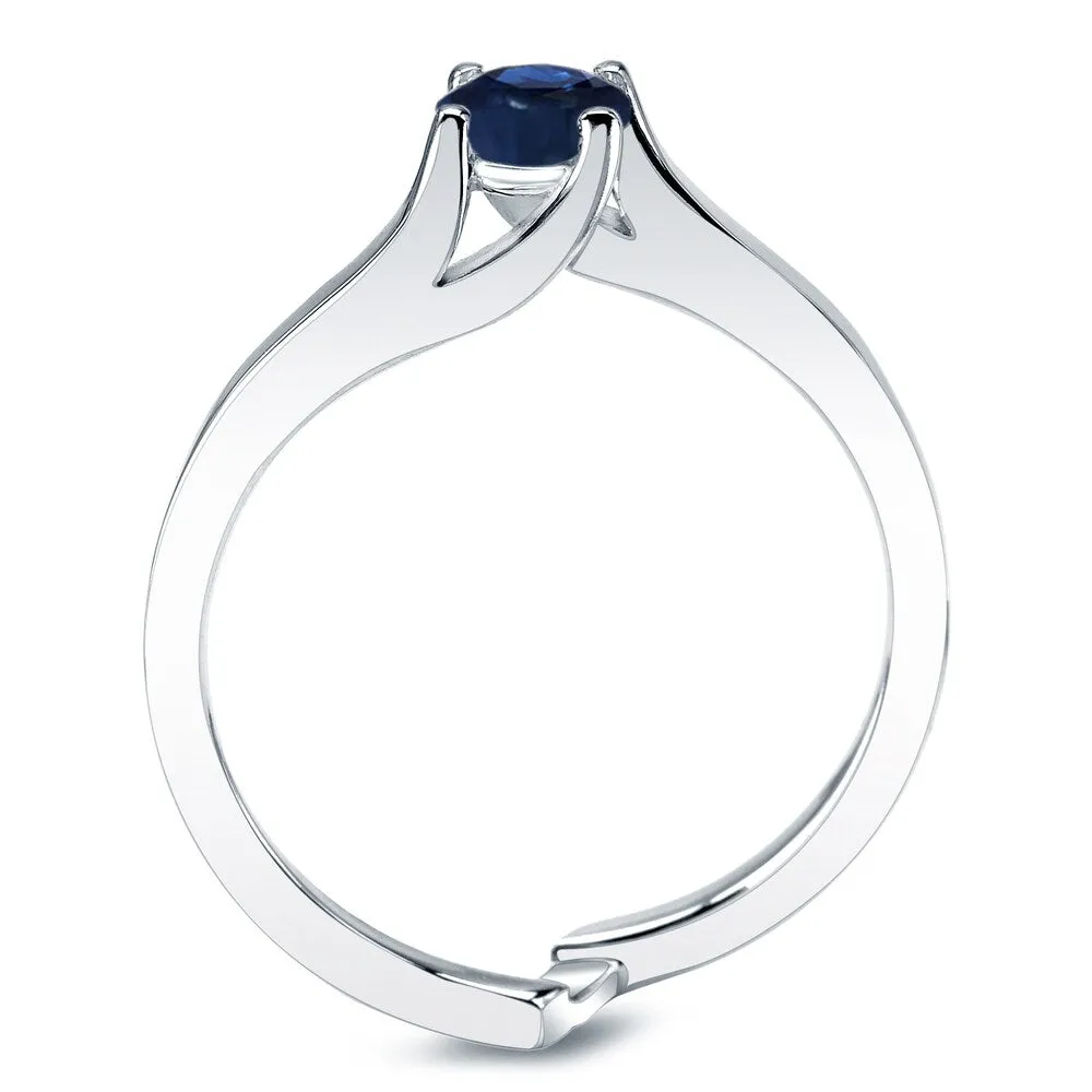 Auriya Platinum 3/5ct Blue Sapphire and 2/5ctw Diamond Engagement Ring Set sold by Zulily product image thumbnail 3