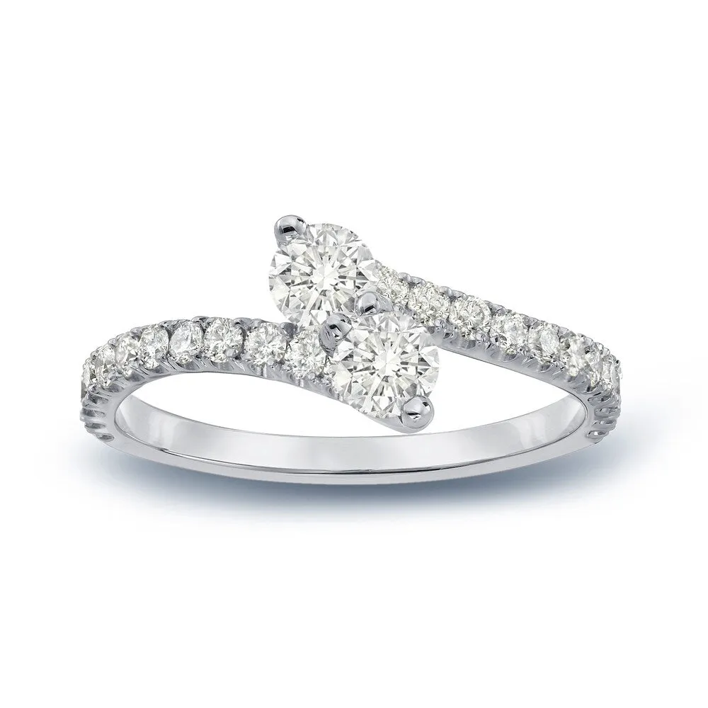 Auriya 14k Gold 3/4ct TDW Round 2-Stone Diamond Engagement Ring sold by Zulily product image thumbnail 2