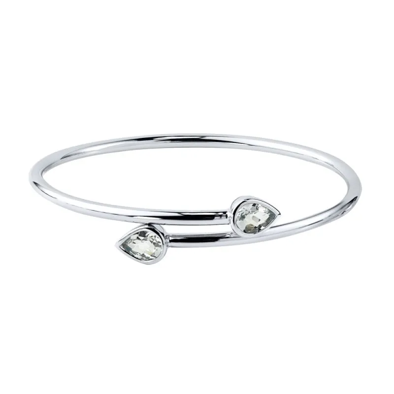 Auriya 2 1/4ct Pear-cut White Topaz Bypass Bangle Bracelet Gold over Silver sold by Zulily