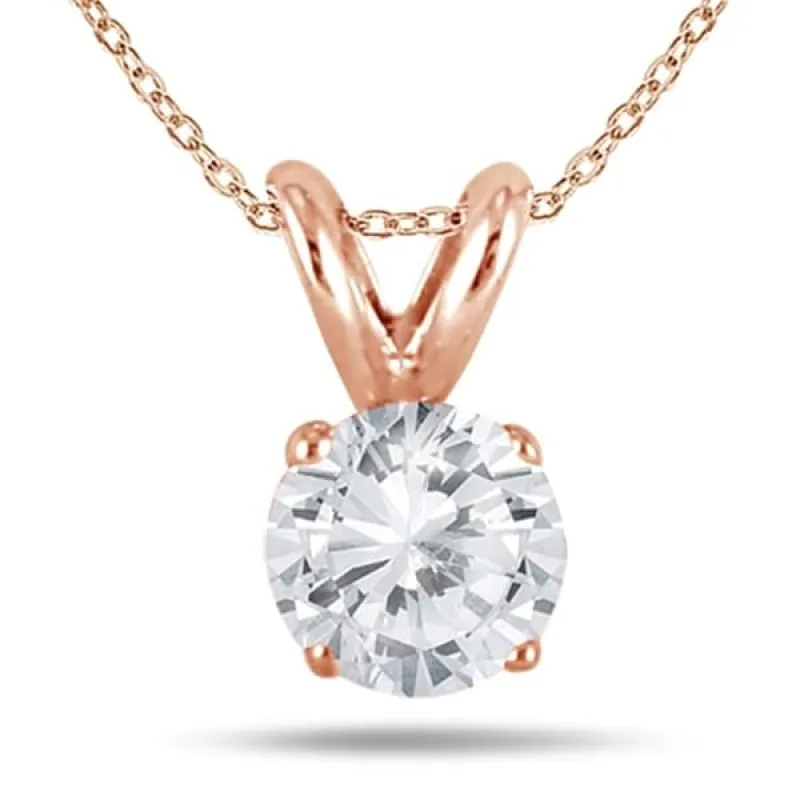 1/2 Carat Diamond Solitaire Pendant in 10K Rose Gold sold by Zulily