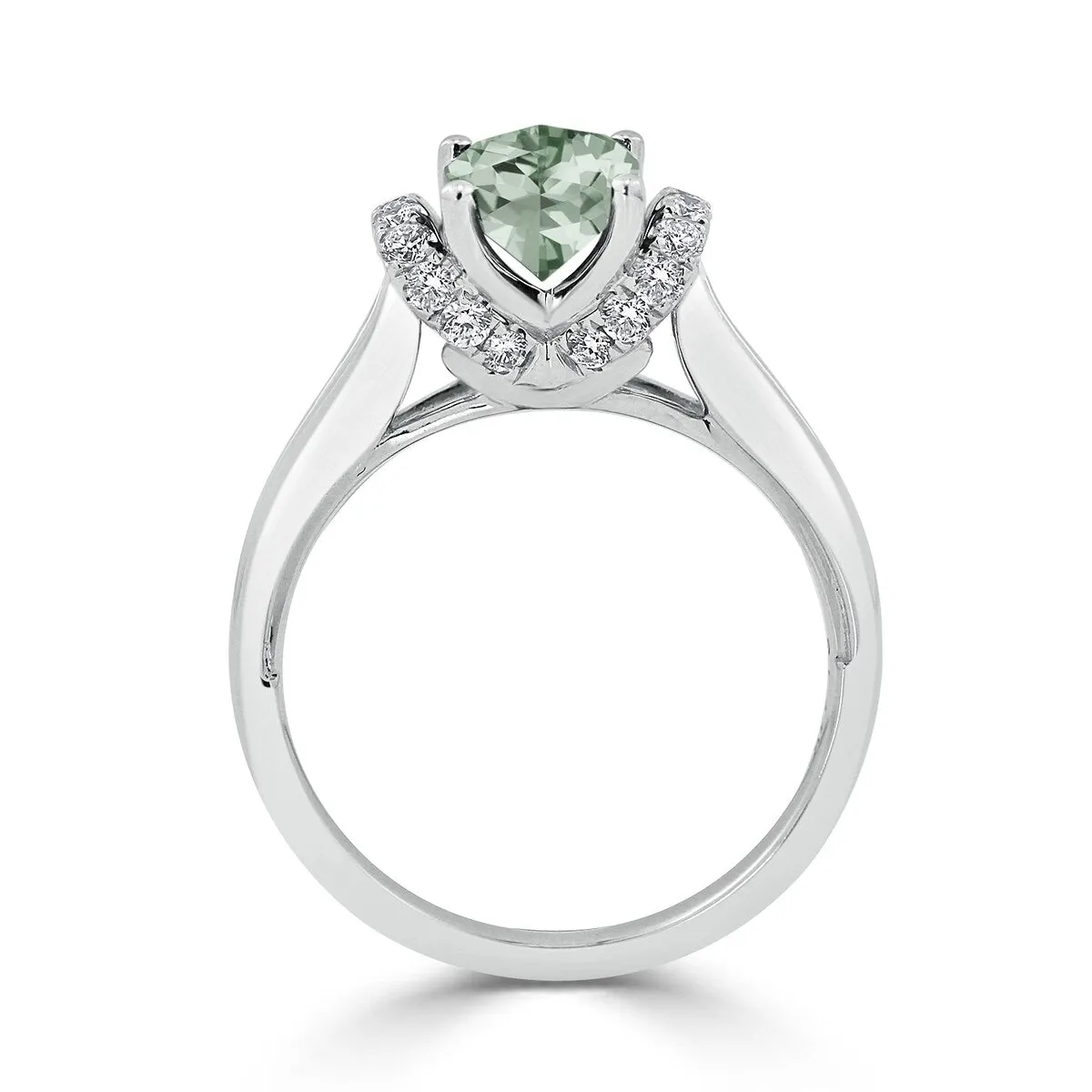 Auriya 1ct Modern Cushion-cut Green Amethyst and Diamond Engagement Ring 1/4ctw 14k Gold sold by Zulily product image thumbnail 5