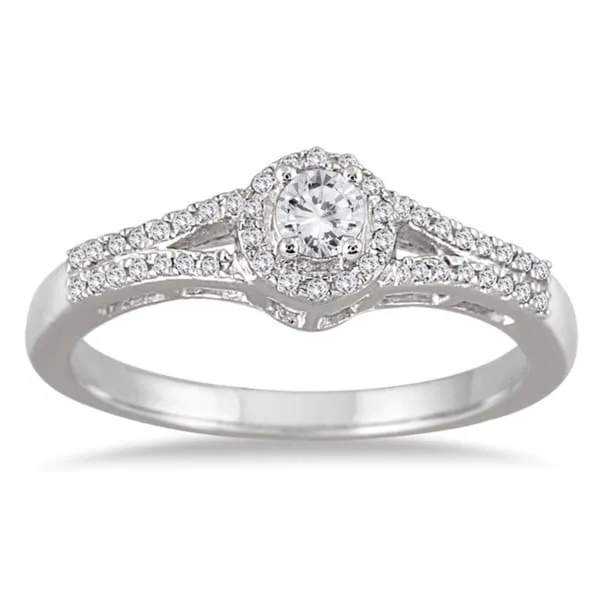 Marquee Jewels 10k White Gold 1/3ct TDW Split Shank Diamond Bridal Set sold by Zulily