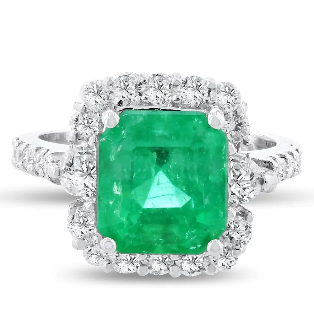 Auriya 14k White Gold 4 1/10ct Emerald and 1ct TDW Diamond Ring sold by Zulily product image thumbnail 2