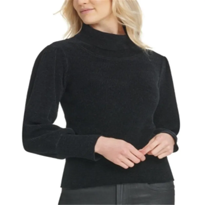 DKNY Women's Turtleneck Bousant Sleeve Sweater Black Size Large sold by Zulily