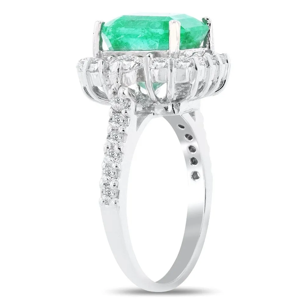Auriya 14k White Gold 4 1/10ct Emerald and 1ct TDW Diamond Ring sold by Zulily product image thumbnail 3