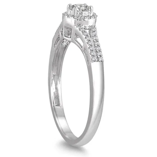 Marquee Jewels 10k White Gold 1/3ct TDW Split Shank Diamond Bridal Set sold by Zulily product image thumbnail 2