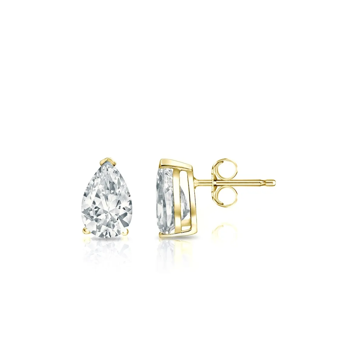 Auriya 18-karat Gold Lab Grown 0.50 carat TDW Pear Diamond Stud Earrings V-End Prong Push-back sold by Zulily product image thumbnail 5