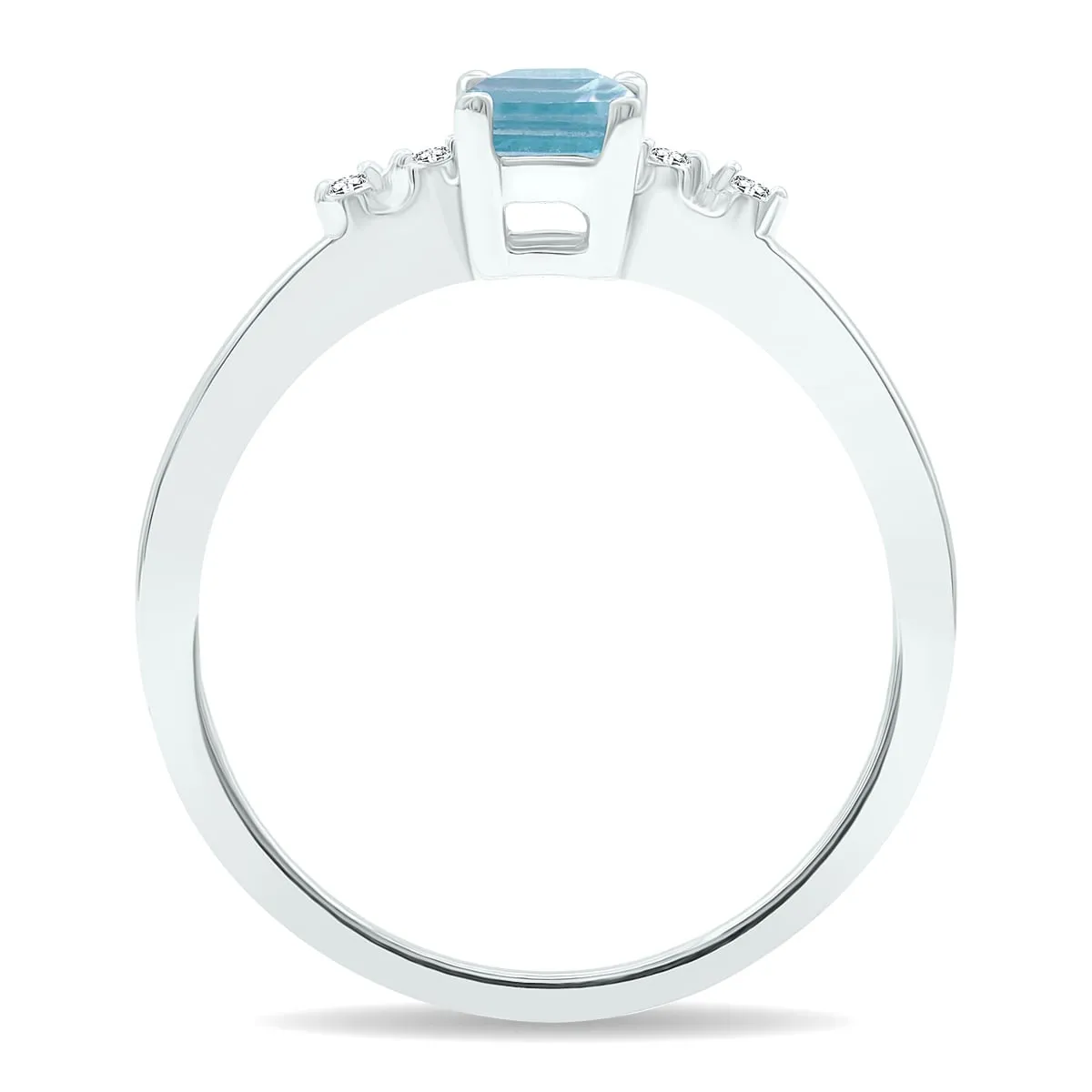 Women's Aquamarine and Diamond Sparkle Ring in 10K White Gold sold by Zulily product image thumbnail 3