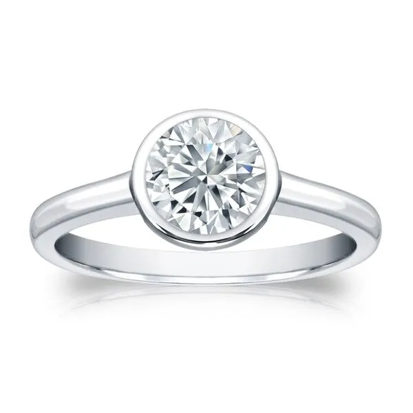 Auriya 14k Gold 1 1/2ctw Solitaire Diamond Engagement Ring Bezel-set GIA Certified sold by Zulily