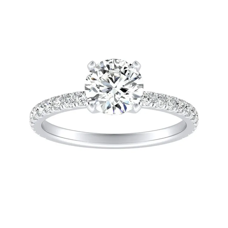 Auriya 14k Gold Classic 3/4ct Moissanite and Diamond Engagement Ring 1/3ctw sold by Zulily