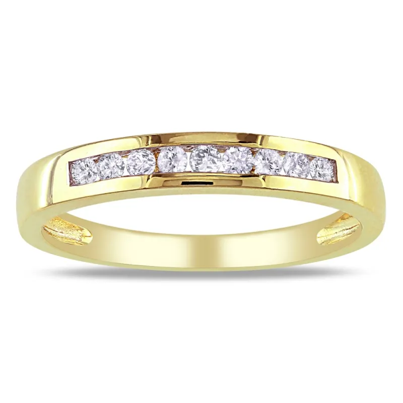 Miadora 10k Yellow Gold 1/5ct TDW Diamond Anniversary Band - White sold by Zulily